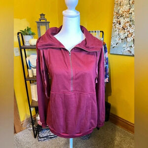 3/$15 Burgundy Half Zip Sweater